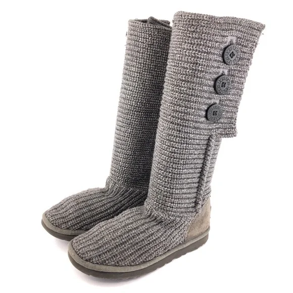 UGG Australia 'Classic Cardy' Tall Knit Winter Boots 7 - Picture 3 of 13